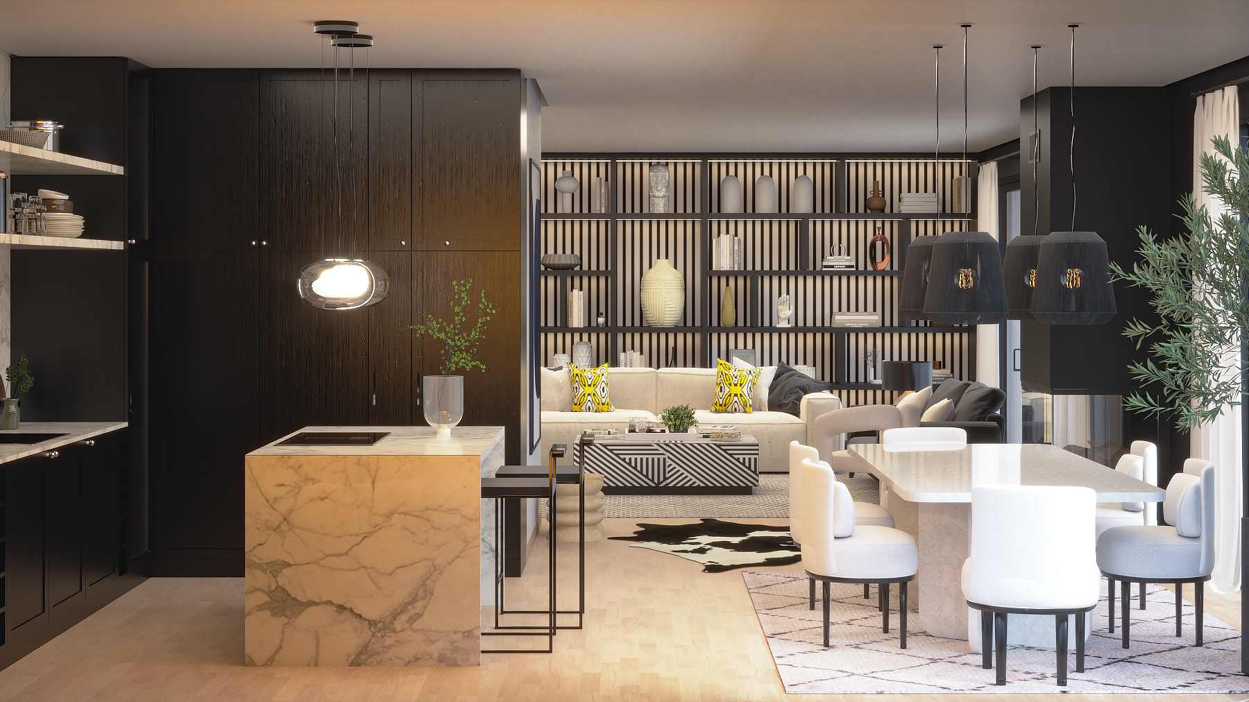 Cozinha e Sala de Jantar | Black and White Obsession